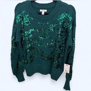 Nine West Teal Sequin Sweater